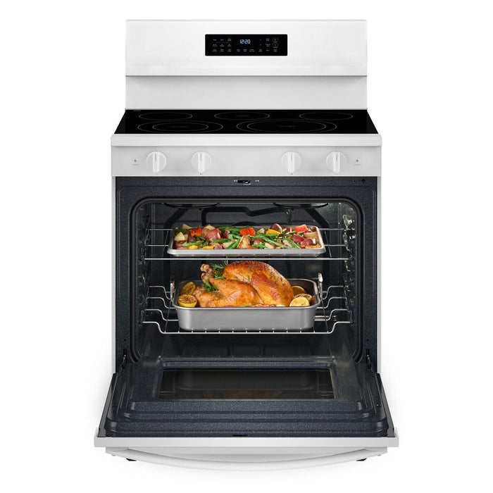 Cuisinière électrique Whirlpool de 5,3 pi3 et de 30 po avec friture à air sans préchauffage - blanche - YWFES7030SW