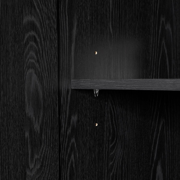 Commode verticale Alex de 33 po (L) x 68,5 po (H) à 2 tiroirs avec armoire de rangement pour la chambre à coucher - noire