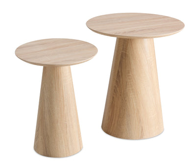 Sloane 2-Piece Round Accent Table – Weathered White | 2 tables d’appoint rondes Sloane - blanc vieilli