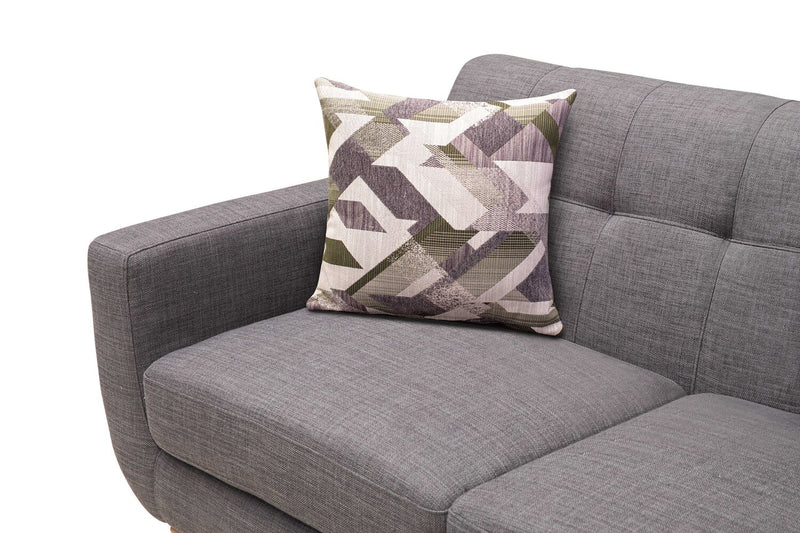 Sofa Freeman Kort & Co. de 88 po en tissu d’apparence lin avec pattes en bois et coussins de dossier capitonnés - gris anthracite