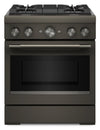 Cuisinière hybride KitchenAid de 4,1 pi3 avec mode de friture à air sans préchauffage - minerai noir - KFDS930SBE