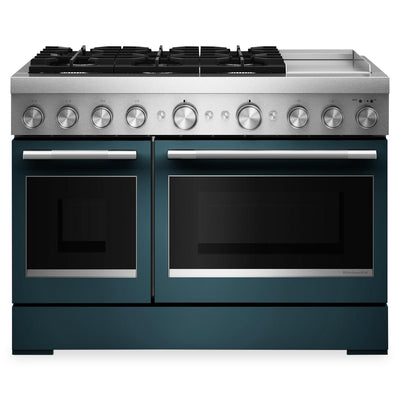KitchenAid 6.3 Cu. Ft. 6 Burner Dual Fuel Range with Griddle – Agave - KFDD948SAG | Cuisinière hybride KitchenAid de 6,3 pi³ à 6 brûleurs avec plaque chauffante - agave - KFDD948SAG