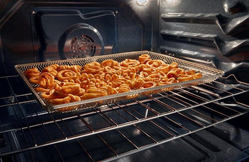 Cuisinière à gaz Whirlpool de 5 pi³ avec friture à air et autonettoyage - acier inoxydable noir - WFGS5030RV