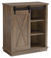 Armoire décorative Bristow de 31 po avec tablettes et porte de grange coulissante - chêne noyer