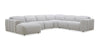 Sofa sectionnel de gauche à inclinaison électrique Presidio 6 pièces - poudre