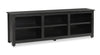 Meuble pour téléviseur Stanley de 70 po en pin avec rangement et système de gestion des câbles pour téléviseurs jusqu’à 80 po - noir