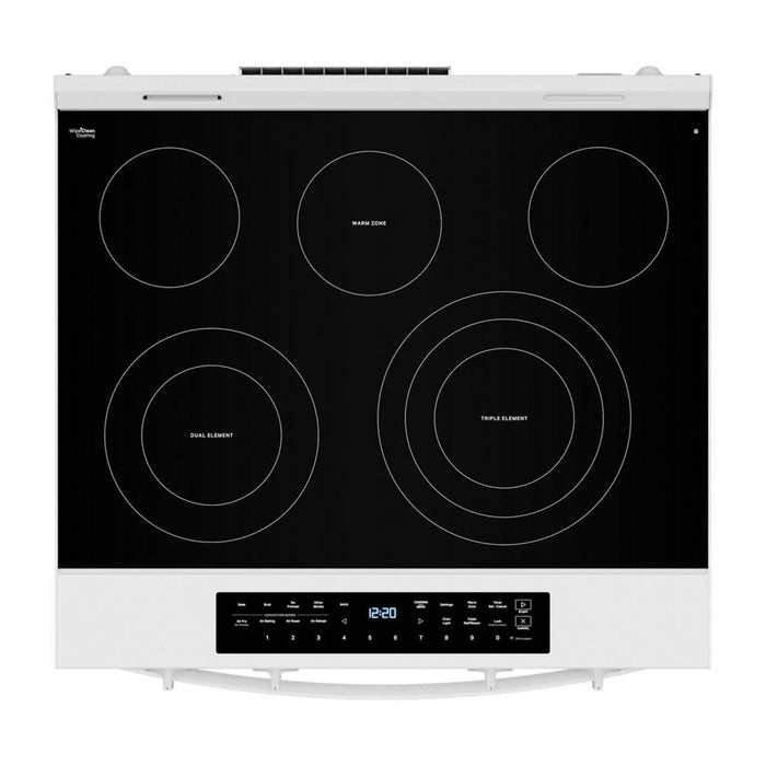 Cuisinière électrique Whirlpool de 5,3 pi3 avec friture à air et revêtement WipeCleanMC - blanc - YWSES7530RW