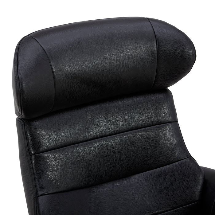 Fauteuil pivotant inclinable Halo en cuir véritable de qualité supérieure avec repose-pieds