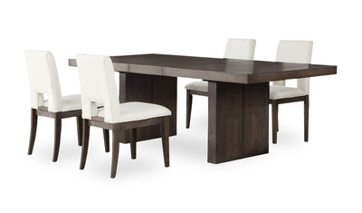 Zelda 5pc Dining Set with Table & 4 Chairs, 78-96"W - White & Espresso Brown | Ensemble de salle à manger Zelda 5 pièces avec table de 78 po à 96 po (L) et 4 chaises - blanc et brun espresso