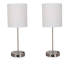 Ensemble 2 lampes de table Chloe de 21 po en métal acier brossé