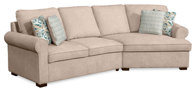 Scott Living Haven 2-Piece Right-Facing Chenille Fabric Cuddler Sectional - Taupe | Sofa sectionnel enveloppant de droite Haven de Scott Living 2 pièces en tissu de chenille - taupe