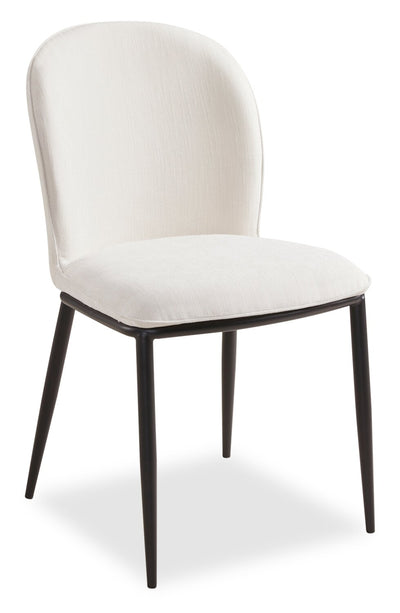 Ace Dining Chair with Linen-Look Fabric, Metal - Ivory | Chaise de salle à manger Ace en tissu d’apparence lin et en métal - ivoire