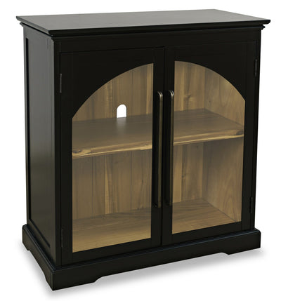 Twyla 33" Solid Wood Accent Cabinet with Arched Doors - Black|Armoire décorative Twyla en bois massif avec portes arquées - noire