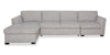 Sofa sectionnel de gauche Vault 3 pièces avec causeuse-lit, fauteuil long de rangement et fauteuil de rangement - gris