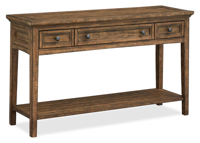 Hanson 50” Traditional Pine Sofa Table with Storage - Toasted Nutmeg | Table de salon traditionnelle Hanson de 50 po en pin - muscade grillée