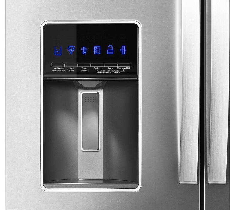 Réfrigérateur Whirlpool de 26 pi³ et de 36 po à portes françaises - acier inoxydable résistant aux traces de doigts - WRMF7736PZ