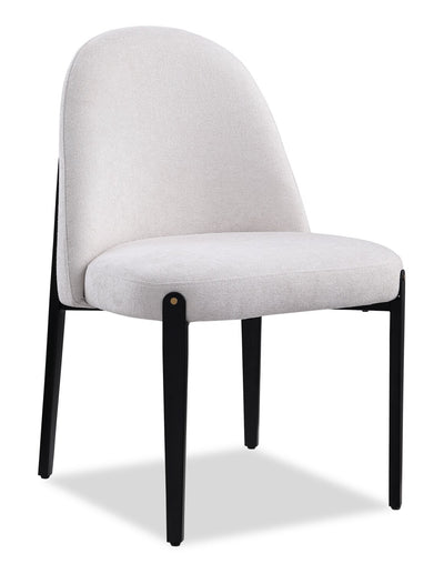 Kort & Co. Capri Dining Chair with Linen-Look Fabric, Metal - Beige | Chaise de salle à manger Capri de Kort & Co. en tissu d’apparence lin et en métal - beige