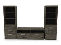 Meuble audio-vidéo Camden 3 pièces de 102.7 po avec rangement et système de gestion des câbles pour téléviseurs jusqu’à 55 po - chêne albâtre