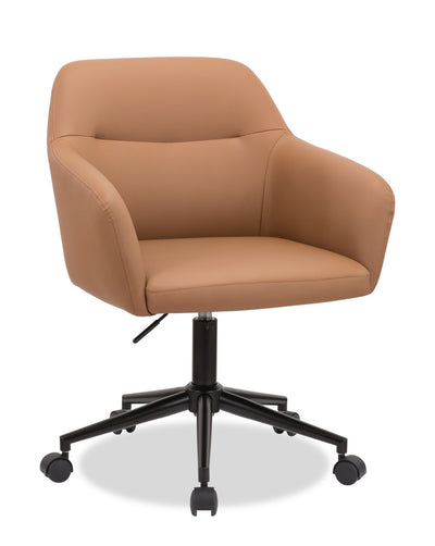 Stevie 23" Swivel Leather-Like Office Chair with Adjustable Height – Dark Brown | Chaise de bureau pivotante Stevie de 23 po d’apparence cuir à hauteur réglable - brun foncé