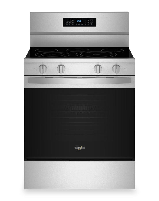 Cuisinière électrique Whirlpool de 5,3 pi3 et de 30 po avec friture à air sans préchauffage - acier inoxydable résistant aux traces de doigts - YWFES7030SZ