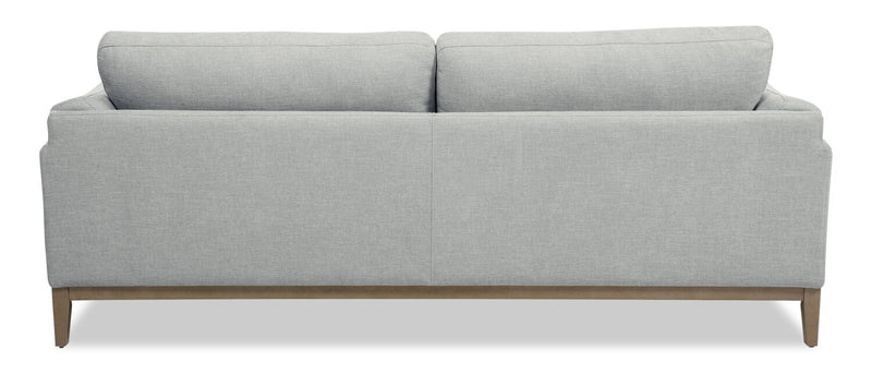 Sofa Valley de 83,5 po en tissu avec base et pattes en hévéa - gris