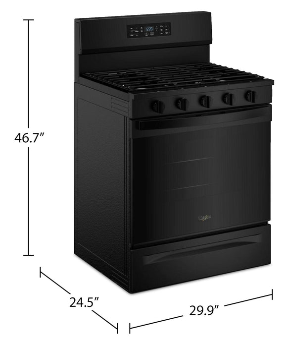 Cuisinière à gaz Whirlpool de 5,0 pi3 avec cuisson à air – noire - WFGS5730SB