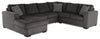 Sofa-lit sectionnel de gauche Legend 4 pièces fabriqué au Canada en tissu de chenille avec fauteuil long de rangement - brun étain