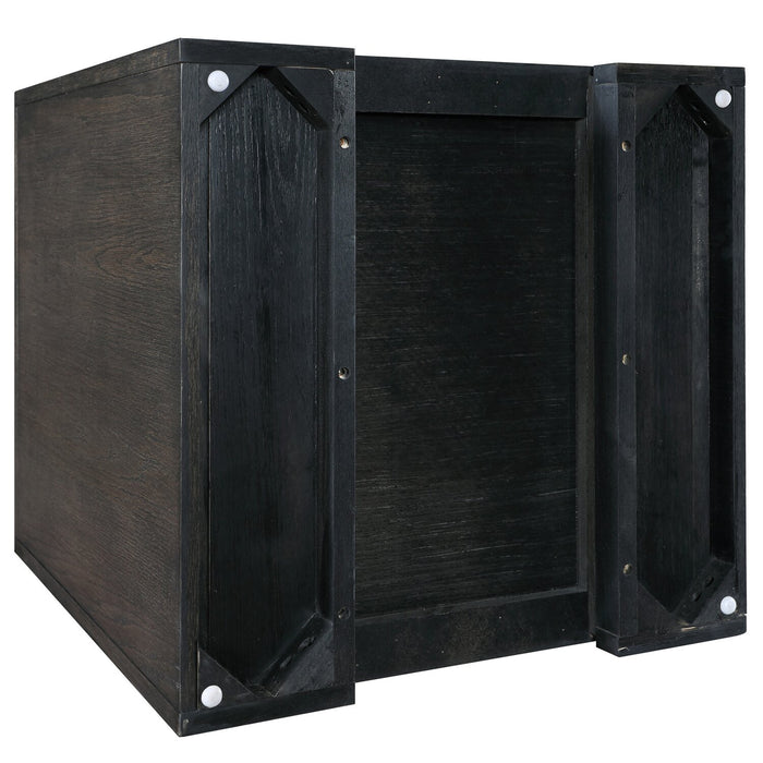 Table de bout Zelda de 24 po avec rangement et tablette - moka chaud