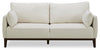 Sofa Gena de Cindy Crawford Home de 78,7 po de format condo en tissu d’apparence lin avec coussins de dossier amovibles - blanc coton