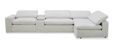 Sky Modular 5-piece Fabric Power Sectional – Nathan Wheat | Sofa sectionnel modulaire à inclinaison électrique Sky 5 pièces en tissu - blé Nathan