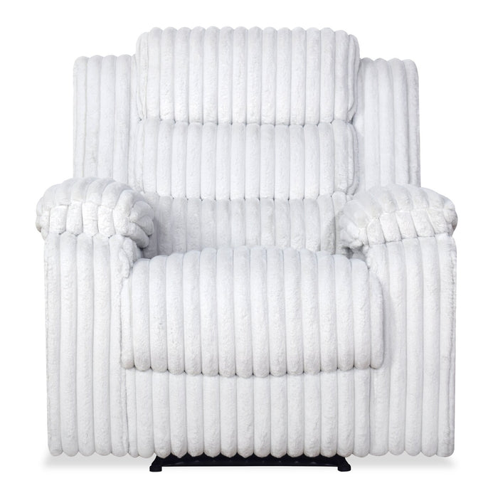 Fauteuil inclinable Bryson de 38,5 po en tissu de fausse fourrure - gris brume