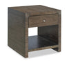 Table de bout moderne Avalon de 22 po en bois massif avec rangement - brune