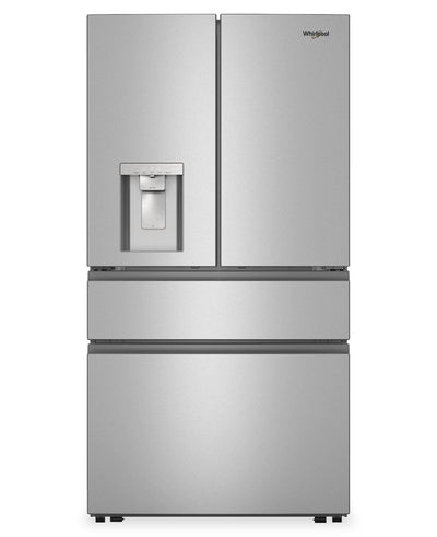 Whirlpool 36” 29 Cu. Ft. French Door Refrigerator - Fingerprint-Resistant Stainless Steel - WRMF3536SZ | Réfrigérateur Whirlpool de 29 pi3 et de 36 po à portes françaises - acier inoxydable résistant aux traces de doigts - WRMF3536SZ
