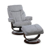 Fauteuil pivotant inclinable Easton antistress de 33,5 po en tissu de chenille avec repose-pieds - gris argenté