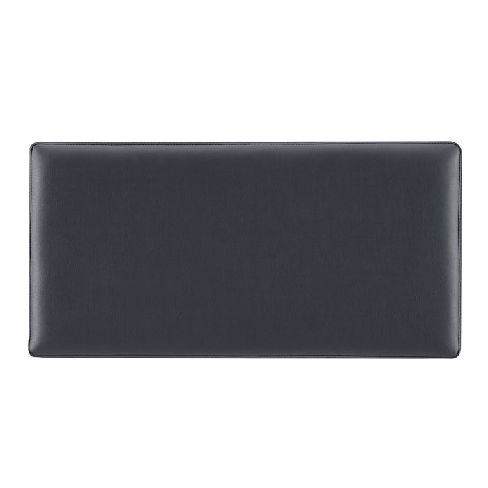 Pouf de rangement Edmonton de 32 po - similicuir bleu marine