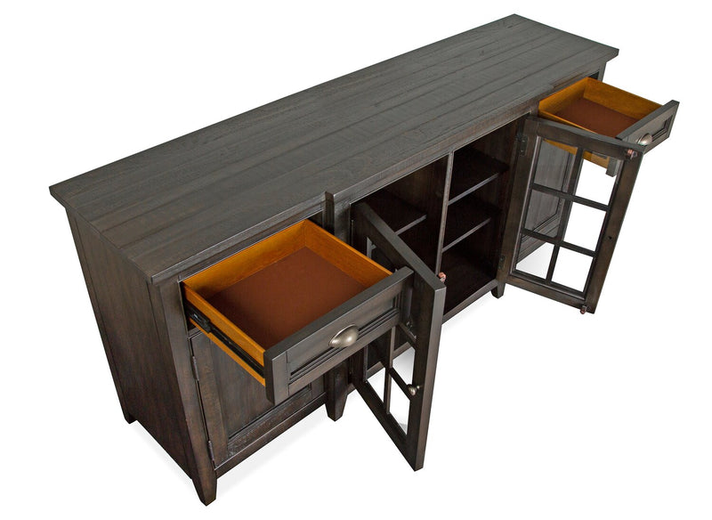 Meuble pour téléviseur traditionnel Wesley de 70 po avec rangement et système de gestion des câbles pour téléviseurs jusqu’à 75 po - graphite