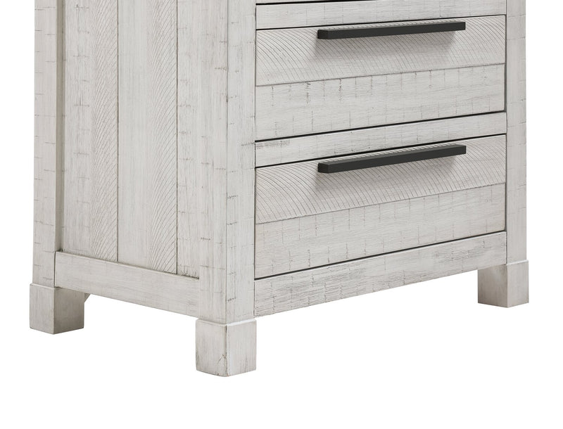 Table de nuit Haven de 26 po (L) x 28 po (H) à 3 tiroirs avec port USB - blanche