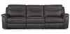 Sofa à inclinaison électrique Floy de 116,5 po en suédine avec appuie-têtes électriques et ports USB - gris