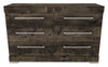 Commode de chambre à coucher Riley de 49 po (L) x 31 po (H) à 6 tiroirs, fabriquée au Canada - grise