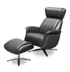 Fauteuil pivotant inclinable Vega antistress de 29,5 po en similicuir avec repose-pieds et pattes en aluminium - gris