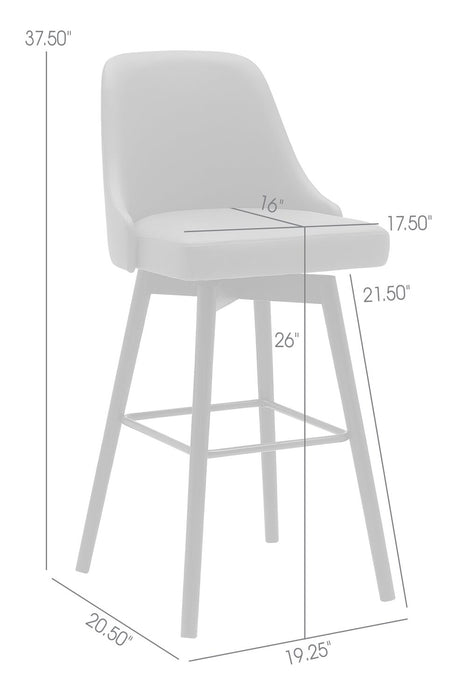 Tabouret Nash de hauteur comptoir en tissu de polyester et en métal avec siège pivotant - bleu