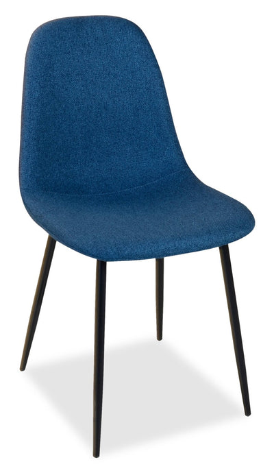Jax Dining Chair with Polyester Fabric, Metal - Blue | Chaise de salle à manger Jax en tissu de polyester et en métal - bleue