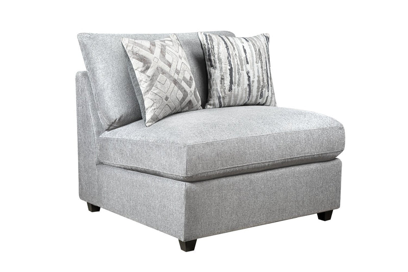 Sofa sectionnel modulaire Evolve de Scott Living 4 pièces en tissu d’apparence lin avec coussins en duvet et plumes - gris