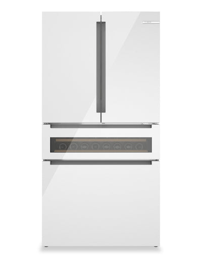 Bosch 800 Series 36" 20.5 Cu. Ft. Counter-Depth French Door Refrigerator with Dual Compressor - White | Réfrigérateur Bosch de série 800 de 20,5 pi3 et de 36 po de profondeur comptoir à portes françaises avec compresseur double - blanc