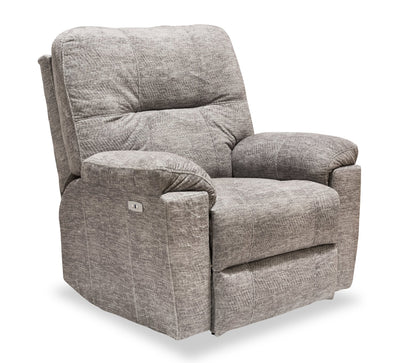 Made in Canada Fynn 40" Chenille Fabric Power Reclining Chair with USB Port - Dove Grey | Fauteuil à inclinaison électrique Fynn 40 po fabriqué au Canada, en tissu de chenille avec port USB - gris tourterelle