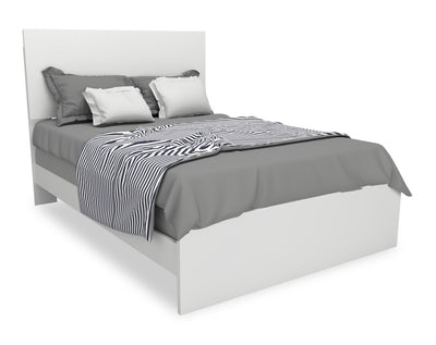 Riley Panel Bed with Headboard & Frame for Kids, Made in Canada, White - Full Size | Lit à panneaux Riley avec tête de lit et cadre de lit pour enfants, fabriqué au Canada, blanc - format lit double