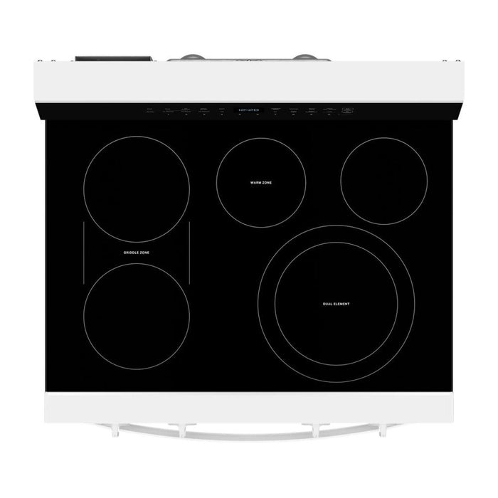 Cuisinière électrique Whirlpool de 5,3 pi3 et de 30 po avec friture à air sans préchauffage - blanche - YWFES7030SW