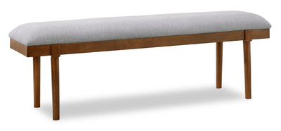 Ember Dining Bench with Polyester Fabric, 59"W - Grey & Brown | Banc de salle à manger Ember de 59 po (L) en tissu de polyester - gris et brun