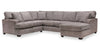 Sofa sectionnel de droite Luxe 3 pièces fabriqué au Canada en tissu avec coussins amovibles - gris colombe Zaftig