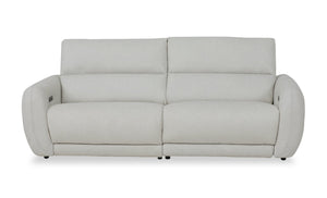 Sofa à inclinaison électrique Kailyn de Cindy Crawford Home de 92 po en tissu avec appuie-têtes électriques- beige